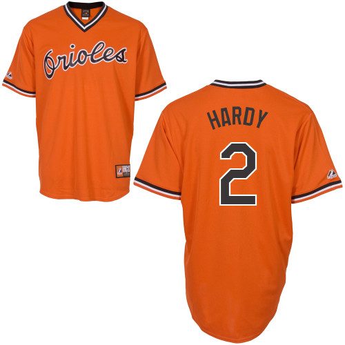 J-J Hardy #2 Youth Baseball Jersey-Baltimore Orioles Authentic Alternate Orange Cool Base MLB Jersey